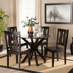 Load image into Gallery viewer, Baxton Studio Mare Modern And Contemporary Transitional Dark Brown Finished Wood 5-Piece Dining Set
