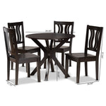 Load image into Gallery viewer, Baxton Studio Mare Modern And Contemporary Transitional Dark Brown Finished Wood 5-Piece Dining Set
