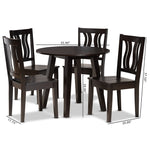 Load image into Gallery viewer, Baxton Studio Anesa Modern And Contemporary Transitional Dark Brown Finished Wood 5-Piece Dining Set
