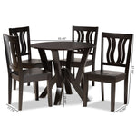 Load image into Gallery viewer, Baxton Studio Noelia Modern And Contemporary Transitional Dark Brown Finished Wood 5-Piece Dining Set
