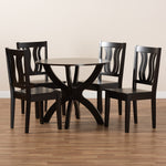 Load image into Gallery viewer, Baxton Studio Karla Modern And Contemporary Transitional Dark Brown Finished Wood 5-Piece Dining Set
