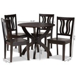 Load image into Gallery viewer, Baxton Studio Karla Modern And Contemporary Transitional Dark Brown Finished Wood 5-Piece Dining Set
