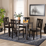 Load image into Gallery viewer, Baxton Studio Zamira Modern And Contemporary Transitional Dark Brown Finished Wood 5-Piece Dining Set
