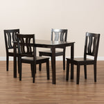 Load image into Gallery viewer, Baxton Studio Zamira Modern And Contemporary Transitional Dark Brown Finished Wood 5-Piece Dining Set
