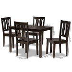 Load image into Gallery viewer, Baxton Studio Zamira Modern And Contemporary Transitional Dark Brown Finished Wood 5-Piece Dining Set
