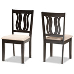 Load image into Gallery viewer, Baxton Studio Fenton Modern And Contemporary Sand Fabric Upholstered And Dark Brown Finished Wood 2-Piece Dining Chair Set
