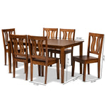 Load image into Gallery viewer, Baxton Studio Zamira Modern And Contemporary Transitional Walnut Brown Finished Wood 7-Piece Dining Set
