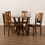 Load image into Gallery viewer, Baxton Studio Noelia Modern And Contemporary Transitional Walnut Brown Finished Wood 5-Piece Dining Set
