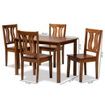 Load image into Gallery viewer, Baxton Studio Zamira Modern And Contemporary Transitional Walnut Brown Finished Wood 5-Piece Dining Set
