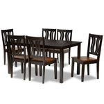 Load image into Gallery viewer, Baxton Studio Zamira Modern And Contemporary Transitional Two-Tone Dark Brown And Walnut Brown Finished Wood 7-Piece Dining Set
