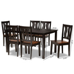 Load image into Gallery viewer, Baxton Studio Zamira Modern And Contemporary Transitional Two-Tone Dark Brown And Walnut Brown Finished Wood 7-Piece Dining Set
