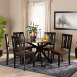 Load image into Gallery viewer, Baxton Studio Mare Modern And Contemporary Transitional Two-Tone Dark Brown And Walnut Brown Finished Wood 7-Piece Dining Set
