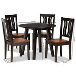 Load image into Gallery viewer, Baxton Studio Anesa Modern And Contemporary Transitional Two-Tone Dark Brown And Walnut Brown Finished Wood 5-Piece Dining Set
