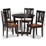 Load image into Gallery viewer, Baxton Studio Elodia Modern And Contemporary Transitional Two-Tone Dark Brown And Walnut Brown Finished Wood 5-Piece Dining Set
