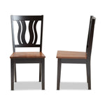 Load image into Gallery viewer, Baxton Studio Fenton Modern And Contemporary Transitional Two-Tone Dark Brown And Walnut Brown Finished Wood 2-Piece Dining Chair Set
