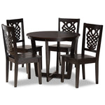 Load image into Gallery viewer, Baxton Studio Salida Modern And Contemporary Transitional Dark Brown Finished Wood 5-Piece Dining Set
