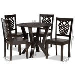 Load image into Gallery viewer, Baxton Studio Valda Modern And Contemporary Transitional Dark Brown Finished Wood 5-Piece Dining Set
