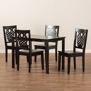 Baxton Studio Luisa Modern And Contemporary Transitional Dark Brown Finished Wood 5-Piece Dining Set