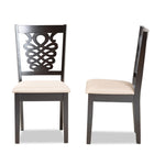 Load image into Gallery viewer, Baxton Studio Gervais Modern And Contemporary Sand Fabric Upholstered And Dark Brown Finished Wood 2-Piece Dining Chair Set
