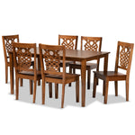 Load image into Gallery viewer, Baxton Studio Luisa Modern And Contemporary Transitional Walnut Brown Finished Wood 7-Piece Dining Set
