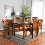 Load image into Gallery viewer, Baxton Studio Luisa Modern And Contemporary Transitional Walnut Brown Finished Wood 7-Piece Dining Set
