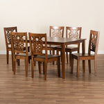 Load image into Gallery viewer, Baxton Studio Luisa Modern And Contemporary Transitional Walnut Brown Finished Wood 7-Piece Dining Set
