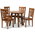 Load image into Gallery viewer, Baxton Studio Mina Modern And Contemporary Transitional Walnut Brown Finished Wood 5-Piece Dining Set
