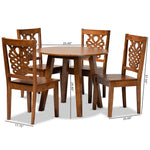 Load image into Gallery viewer, Baxton Studio Mina Modern And Contemporary Transitional Walnut Brown Finished Wood 5-Piece Dining Set
