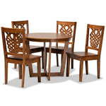 Load image into Gallery viewer, Baxton Studio Salida Modern And Contemporary Transitional Walnut Brown Finished Wood 5-Piece Dining Set
