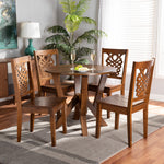 Load image into Gallery viewer, Baxton Studio Valda Modern And Contemporary Transitional Walnut Brown Finished Wood 5-Piece Dining Set
