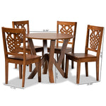 Load image into Gallery viewer, Baxton Studio Valda Modern And Contemporary Transitional Walnut Brown Finished Wood 5-Piece Dining Set
