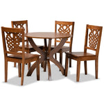 Load image into Gallery viewer, Baxton Studio Wanda Modern And Contemporary Transitional Walnut Brown Finished Wood 5-Piece Dining Set
