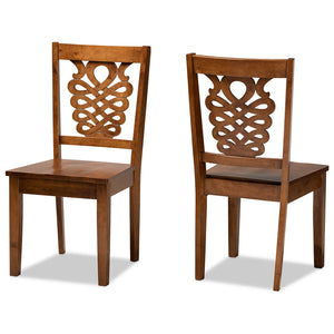 Baxton Studio Gervais Modern And Contemporary Transitional Walnut Brown Finished Wood 2-Piece Dining Chair Set