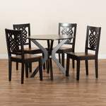 Load image into Gallery viewer, Baxton Studio Liese Modern And Contemporary Transitional Two-Tone Dark Brown And Walnut Brown Finished Wood 5-Piece Dining Set
