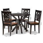 Load image into Gallery viewer, Baxton Studio Liese Modern And Contemporary Transitional Two-Tone Dark Brown And Walnut Brown Finished Wood 5-Piece Dining Set
