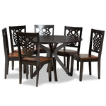 Load image into Gallery viewer, Baxton Studio Liese Modern And Contemporary Transitional Two-Tone Dark Brown And Walnut Brown Finished Wood 7-Piece Dining Set
