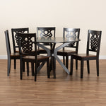 Load image into Gallery viewer, Baxton Studio Liese Modern And Contemporary Transitional Two-Tone Dark Brown And Walnut Brown Finished Wood 7-Piece Dining Set
