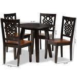 Load image into Gallery viewer, Baxton Studio Mina Modern And Contemporary Transitional Two-Tone Dark Brown And Walnut Brown Finished Wood 5-Piece Dining Set
