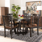 Load image into Gallery viewer, Baxton Studio Salida Modern And Contemporary Transitional Two-Tone Dark Brown And Walnut Brown Finished Wood 5-Piece Dining Set
