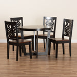 Load image into Gallery viewer, Baxton Studio Salida Modern And Contemporary Transitional Two-Tone Dark Brown And Walnut Brown Finished Wood 5-Piece Dining Set
