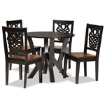 Load image into Gallery viewer, Baxton Studio Valda Modern And Contemporary Transitional Two-Tone Dark Brown And Walnut Brown Finished Wood 5-Piece Dining Set
