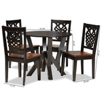 Load image into Gallery viewer, Baxton Studio Valda Modern And Contemporary Transitional Two-Tone Dark Brown And Walnut Brown Finished Wood 5-Piece Dining Set
