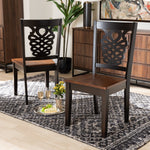 Load image into Gallery viewer, Baxton Studio Gervais Modern And Contemporary Transitional Two-Tone Dark Brown And Walnut Brown Finished Wood 2-Piece Dining Chair Set
