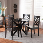 Load image into Gallery viewer, Baxton Studio Miela Modern And Contemporary Dark Brown Finished Wood 5-Piece Dining Set
