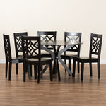 Load image into Gallery viewer, Baxton Studio Miela Modern And Contemporary Dark Brown Finished Wood 7-Piece Dining Set
