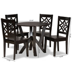 Load image into Gallery viewer, Baxton Studio Kaila Modern And Contemporary Dark Brown Finished Wood 5-Piece Dining Set
