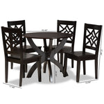 Load image into Gallery viewer, Baxton Studio Anila Modern And Contemporary Dark Brown Finished Wood 5-Piece Dining Set
