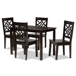 Load image into Gallery viewer, Baxton Studio Nicolette Modern And Contemporary Dark Brown Finished Wood 5-Piece Dining Set
