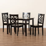 Load image into Gallery viewer, BAXTON STUDIO NICOLETTE MODERN AND CONTEMPORARY DARK BROWN FINISHED WOOD 5-PIECE DINING SET
