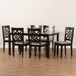 Load image into Gallery viewer, Baxton Studio Nicolette Modern And Contemporary Sand Fabric Upholstered And Dark Brown Finished Wood 7-Piece Dining Set
